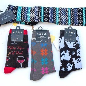 Set of 4 Pairs of Women's K Bell Patterned Socks